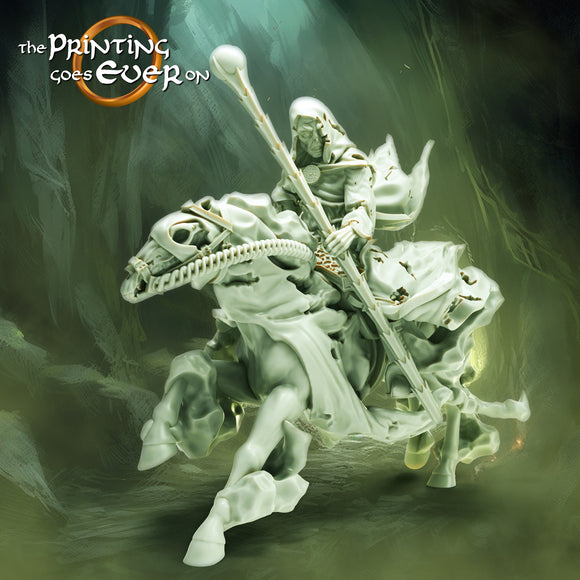 Ghost Mage Mounted - The Printing Goes Ever On - Great for use with MESBG, D&D, RPG's....