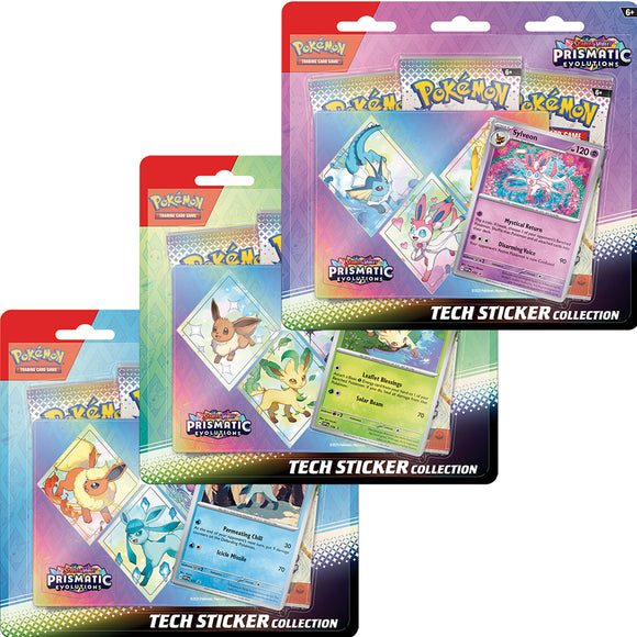 Pokémon TCG: Scarlet & Violet 8.5 - Prismatic Evolutions Tech Sticker Collection - Assorted Display