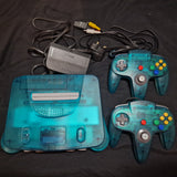 Nintendo 64 - Clear Blue Edition - 2 Matching Controller #16738s