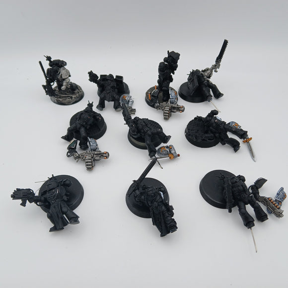 Warhammer 40K - Space Marines - Deathwatch - Kitbashed Space Marines x10, assembly required #18939