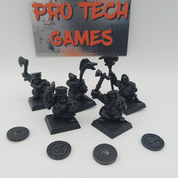 Warhammer Fantasy The Old World - Dwarf - Metal Ironbreakers with Command x5 #19693