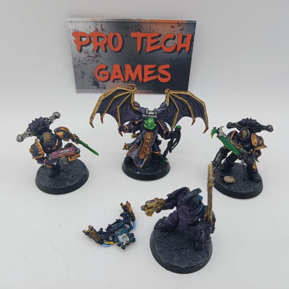 Warhammer 40K - Chaos Space Marines - Chaos Sorcerer with 3 Marines #20314