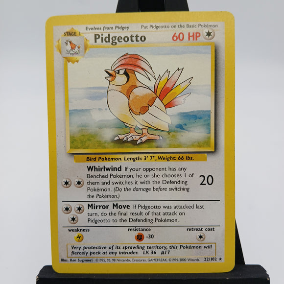 Pidgeotto NON-HOLO 22/102 Base Set - Pokemon TCG Single #22488