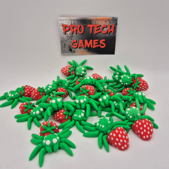 Strawberry Spider - Articulated - Fidget - 3D Printed - Cute