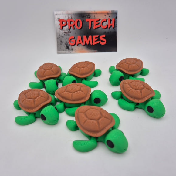 Baby Turtle - Articulated - Fidget - 3D Printed - Cute - Wiggly