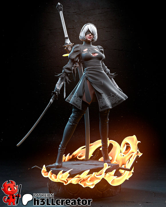 2B - NieR - Resin Statue - Display Figurine - Unpainted