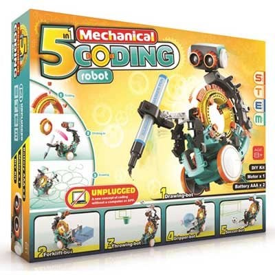 Construct & Create - 5 In 1 Mechanical Coding Robot
