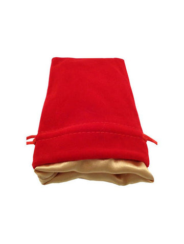 Small Velvet Dice Bag Red w/ Gold Satin