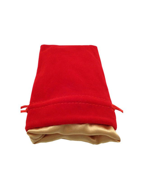 Small Velvet Dice Bag Red w/ Gold Satin