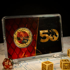 Dungeons & Dragons 50th Anniversary 24k Gold Plated Coin with Colour Print - 0