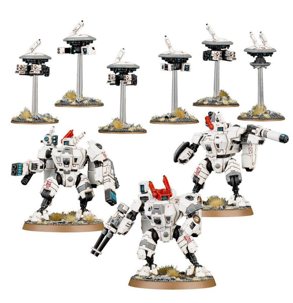 T'au Emprie: XV8 Crisis Battlesuit Team