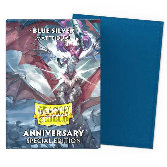 Dragon Shield Matte Dual Standard Sleeves: Blue Silver Anniversary Special Edition (100 ct.)