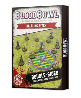 BLOOD BOWL  -  DOUBLE-SIDED HAFLING PITCH AND DUGOUT SET