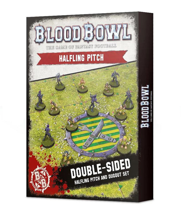 BLOOD BOWL  -  DOUBLE-SIDED HAFLING PITCH AND DUGOUT SET