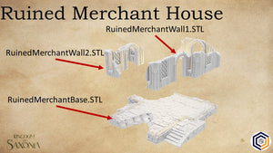 Saxonia Ruined Merchant House ~ Kingdom of Saxonia Great for use with MESBG, D&D, RPG's....