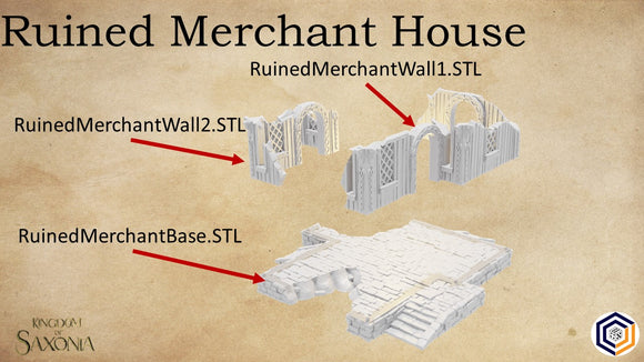 Saxonia Ruined Merchant House ~ Kingdom of Saxonia Great for use with MESBG, D&D, RPG's....