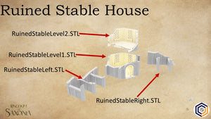 Saxonia Ruined Stables ~ Kingdom of Saxonia Great for use with MESBG, D&D, RPG's....