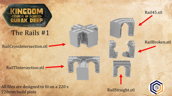 Dwarven Rail System ~ Kingdom of Durak Deep Great for use with MESBG, D&D, RPG's....