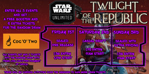 Star Wars Unlimited Pre-Release Twilight of the Republic Nov 1st