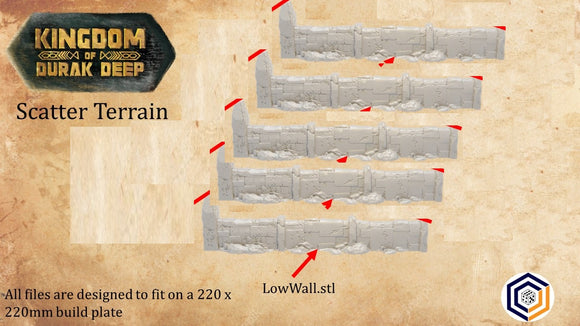 Dwarven Walls x5 ~ Kingdom of Durak Deep Great for use with MESBG, D&D, RPG's....