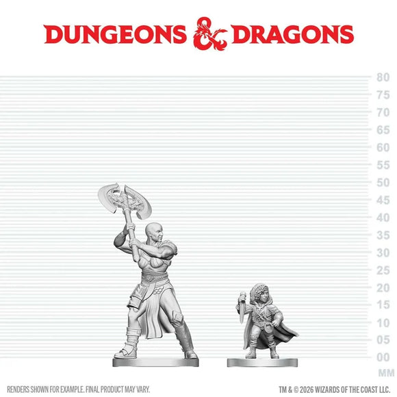 D&D Nolzur's Marvelous Unpainted Miniatures: Goliath Barbarian & Halfling Rogue