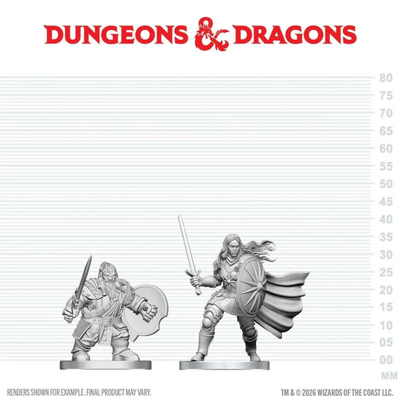 D&D Nolzur's Marvelous Unpainted Miniatures: Dwarf Fighter & Orc Paladin