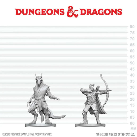 D&D Nolzur's Marvelous Unpainted Miniatures: Elf Ranger & Dragonborn Monk