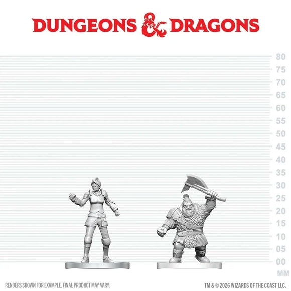 D&D Nolzur's Marvelous Unpainted Miniatures: Cultist of Bane & Dwarf Zhentilar Soldier