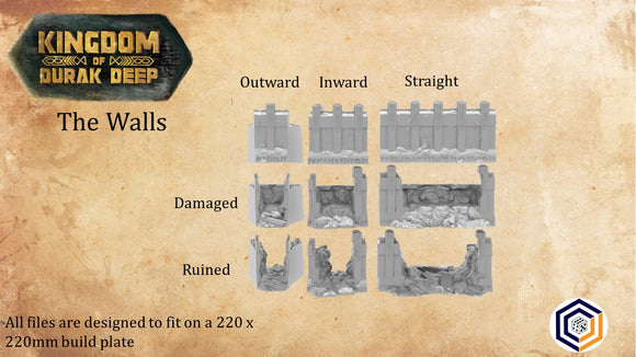 Dwarven Wall System ~ Kingdom of Durak Deep Great for use with MESBG, D&D, RPG's....
