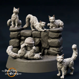 Cats - MESBG Miniature - The Printing Goes Ever On - Great for use with MESBG, D&D, RPG's....