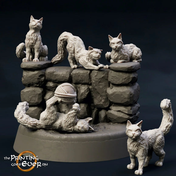 Cats - MESBG Miniature - The Printing Goes Ever On - Great for use with MESBG, D&D, RPG's....