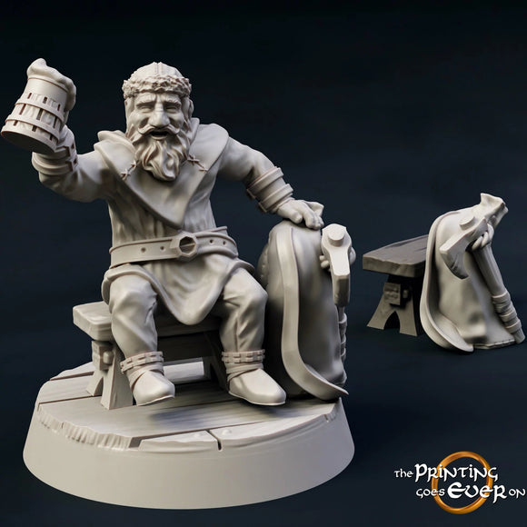 Traveling Dwarf - The Printing Goes Ever On - Great for use with MESBG, D&D, RPG's....