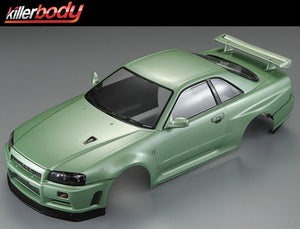 Killerbody Nissan Skyline R34 Finished 195mm bodyshell -  Ch. Green