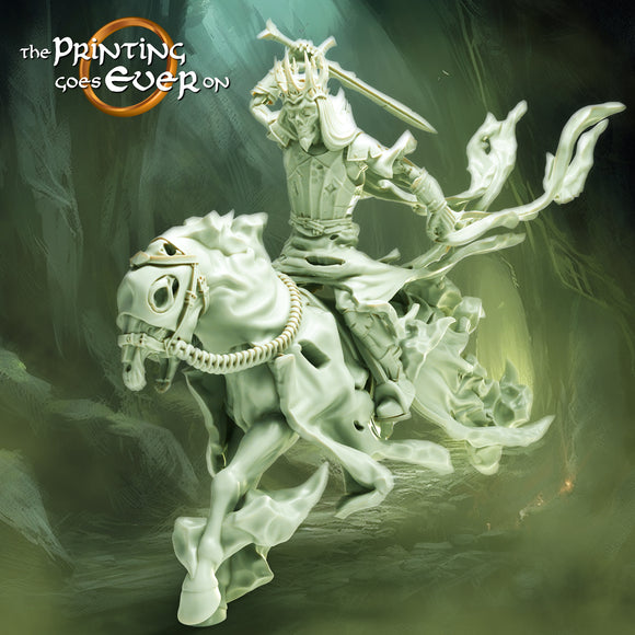 Ghost King Mounted - The Printing Goes Ever On - Great for use with MESBG, D&D, RPG's....