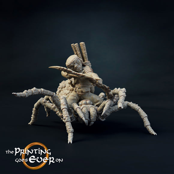 Goblin Spider Rider Archer - The Printing Goes Ever On - Great for use with MESBG, D&D, RPG's....