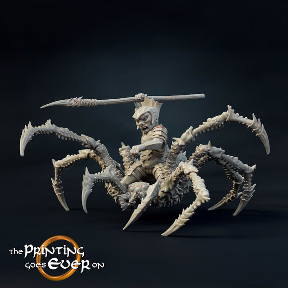 Goblin Spider Rider Spearman - The Printing Goes Ever On - Great for use with MESBG, D&D, RPG's....