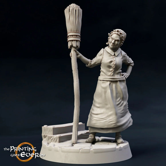 House Keeper Broom - The Printing Goes Ever On - Great for use with MESBG, D&D, RPG's....