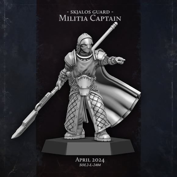 Skjalos Guard - Militia Captain - Khoiata Stalkers - Solwyte Studio - Great for use with D&D, RPG's....