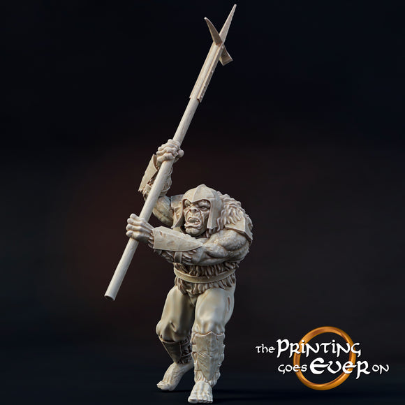 Orc Polearm B - The Printing Goes Ever On - Great for use with MESBG, D&D, RPG's....