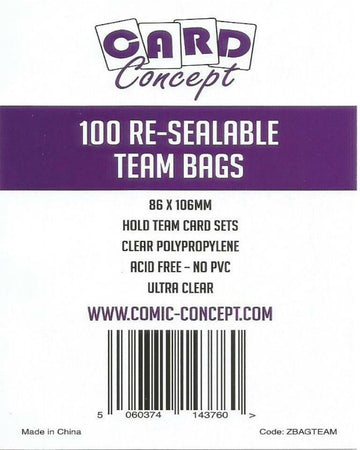 Card Concept Re-Sealable Team Bags