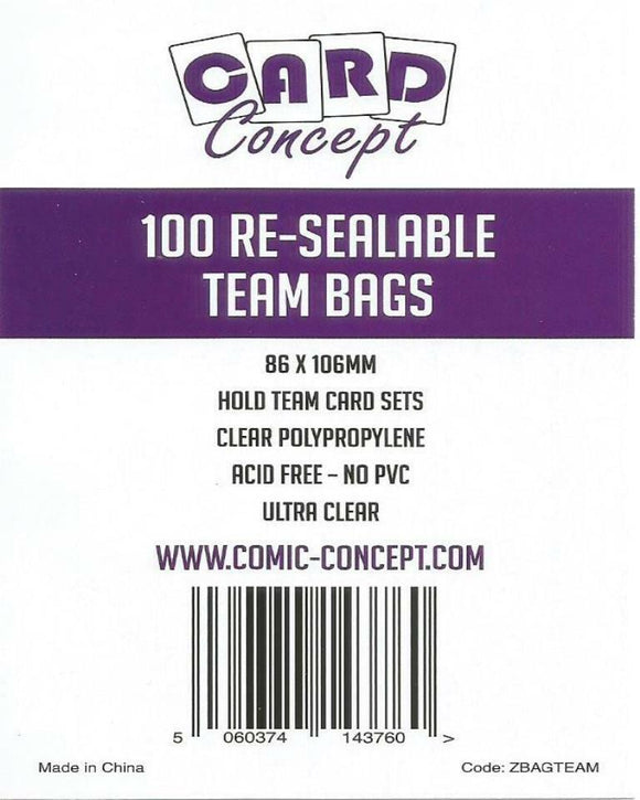 Card Concept Re-Sealable Team Bags