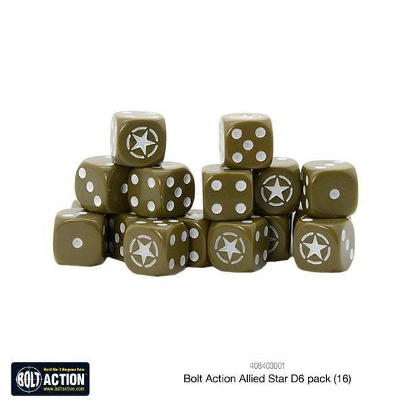 Bolt Action Allied Star D6 pack - Pro Tech 