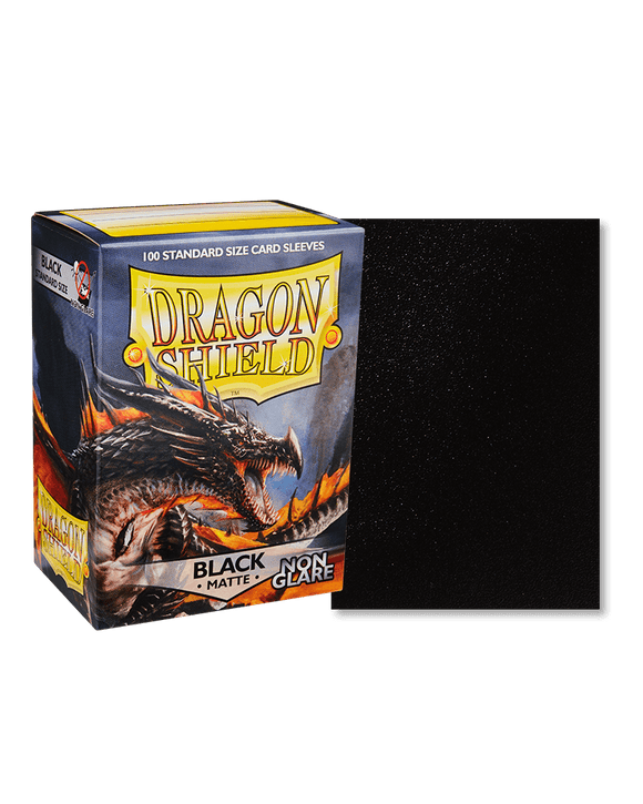 Dragon Shield Sleeves - 100ct - Matte Non-Glare - Black - Pro Tech Games