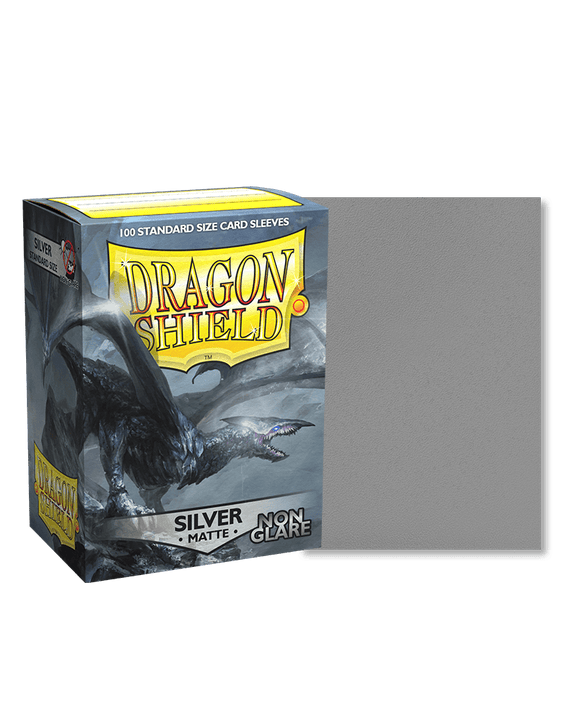 Dragon Shield Sleeves - 100ct - Matte Non-Glare - Silver - Pro Tech Games