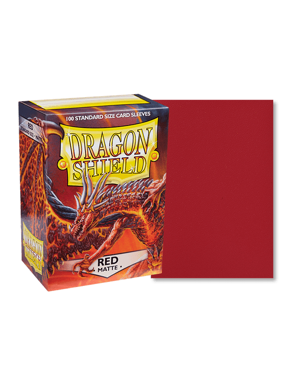 Dragon Shield Sleeves - 100ct - Matte - Red - Pro Tech Games