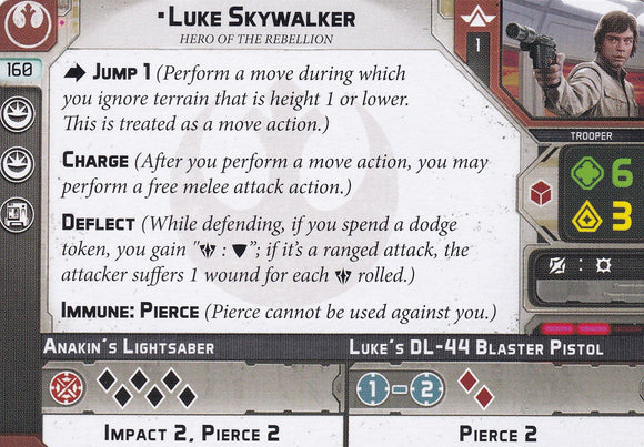 Luke Skywalker - unit card - Pro Tech Games
