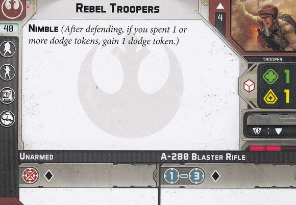 Rebel Troopers - unit card - Pro Tech 