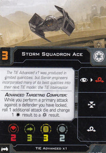 Storm Sqn Ace Galactic Empire Pilot Card Tie X! - Pro Tech Games