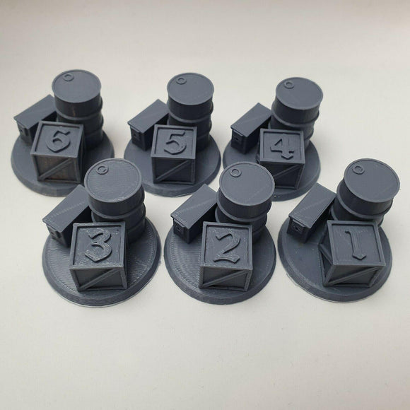 Warhammer 40k - 3D Objective Tokens 1 to 6 - Pro Tech Games